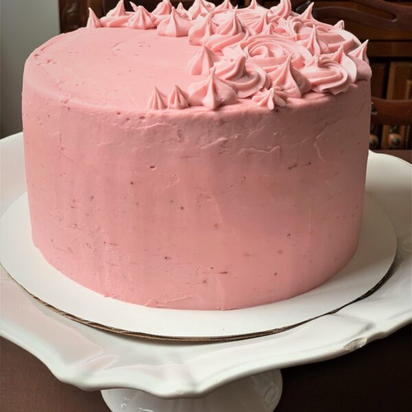 Strawberry Cake With Strawberry Jam Filling And Strawberry Frosting